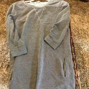 Well made gray tunic dress with pockets Sz large